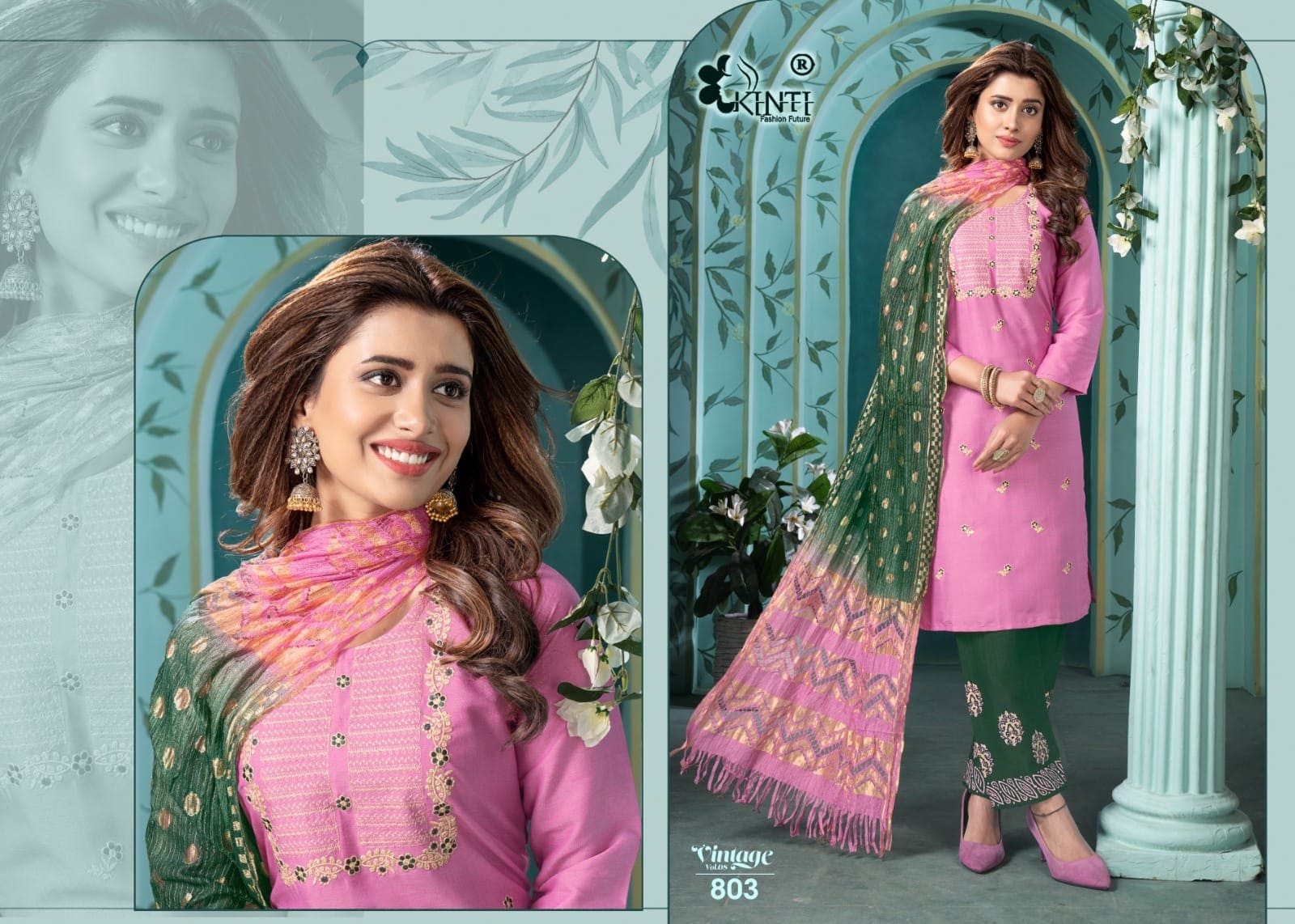 Kinti Vintage Vol 8 Designer Readymade Kurti Pant With Dupatta